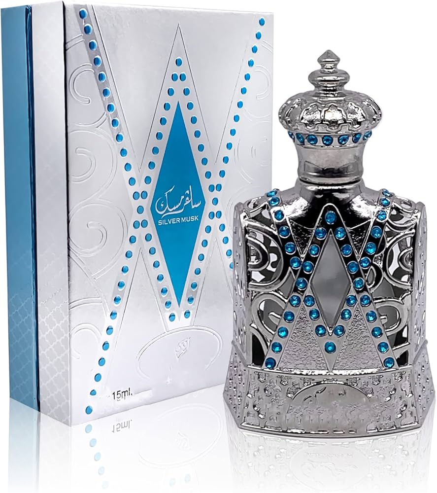 Afnan Silver Musk Attar – 15ml Fresh Musk Perfume Oil 15ml 